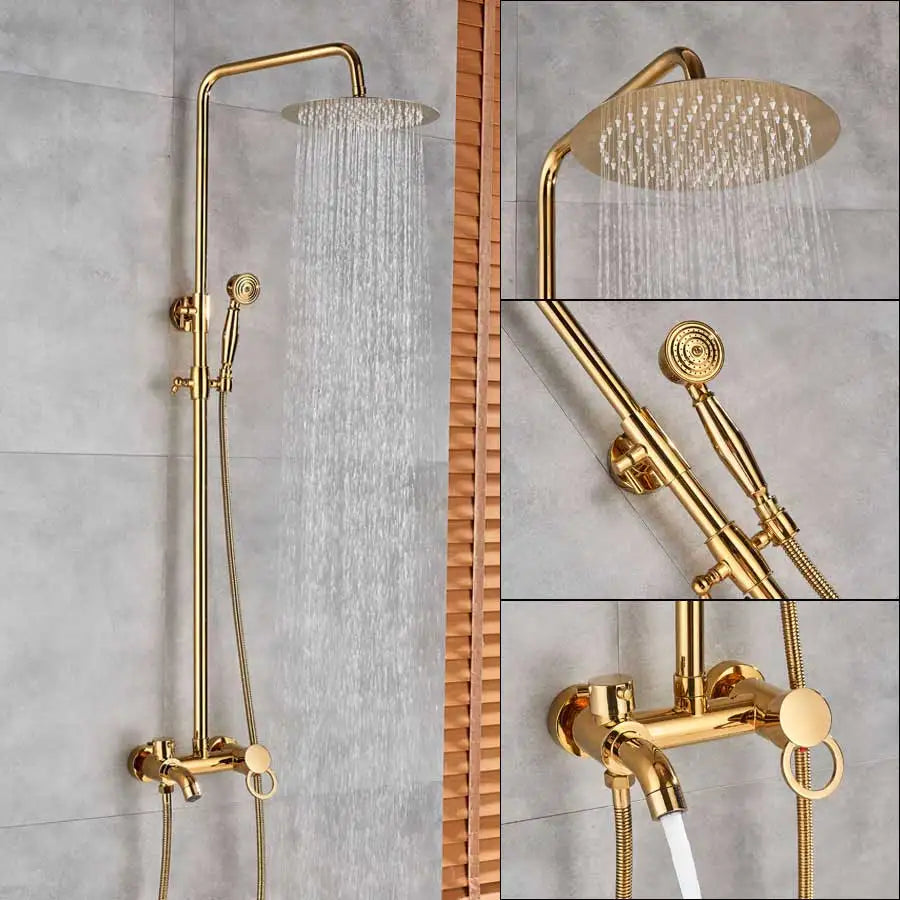 DecorBites™ Dual Handle Rainfall Shower System with Sliding Bar - Wall Mounted Bathroom Mixer