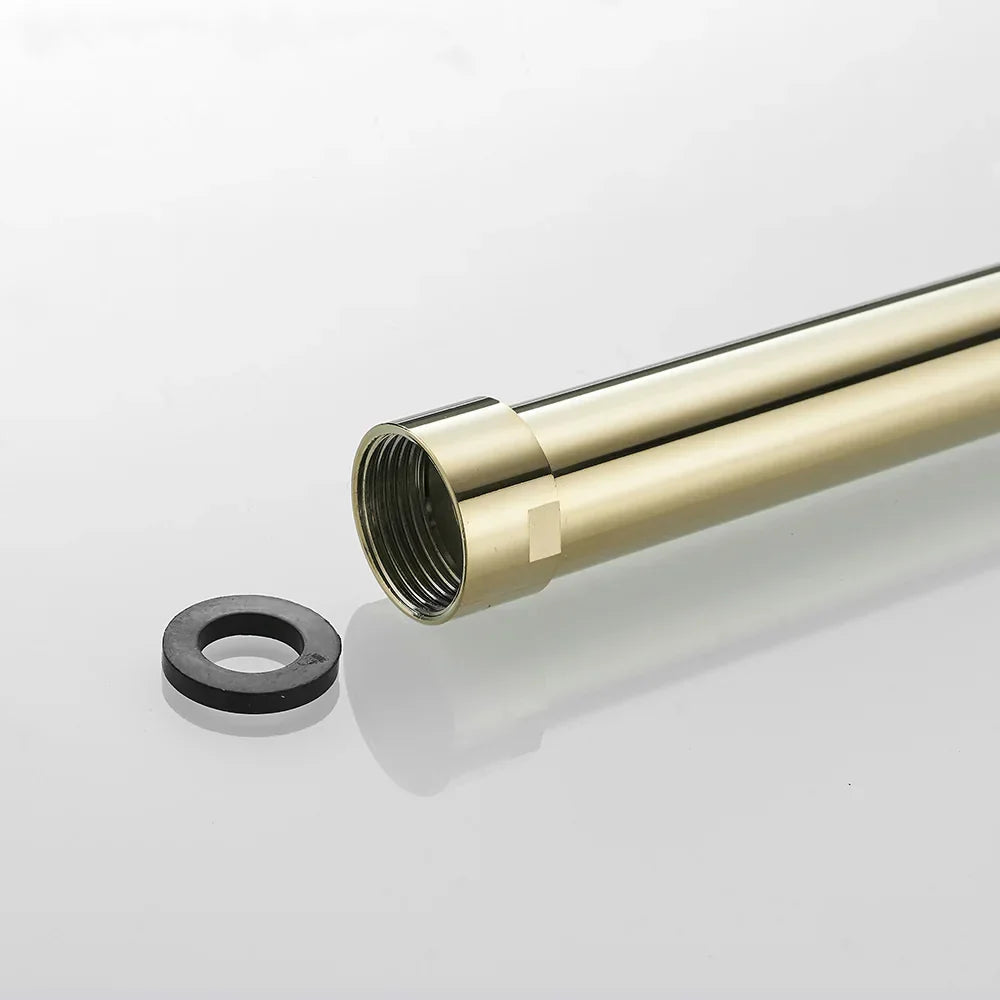 DecorBites™ 12" Gold Solid Brass Shower Mounting Bracket Extension Tube Arm for Bathroom Shower