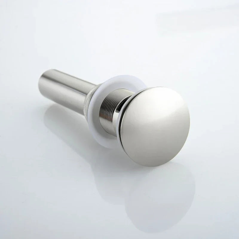DecorBites™ Brushed Nickel Faucet Vanity Sink Pop-up Drain Stopper Overflow Drainer