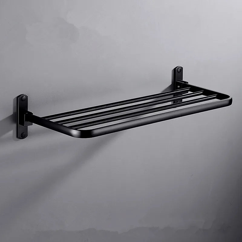 DecorBites™ Aluminum Towel Rack: Movable Bath Holder, Black/White, 40/50/60 CM