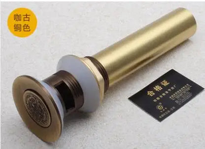 DecorBites™ Brass Bathroom Sink Push-down Pop Up Drain - High Quality Lavatory Faucet Accessories