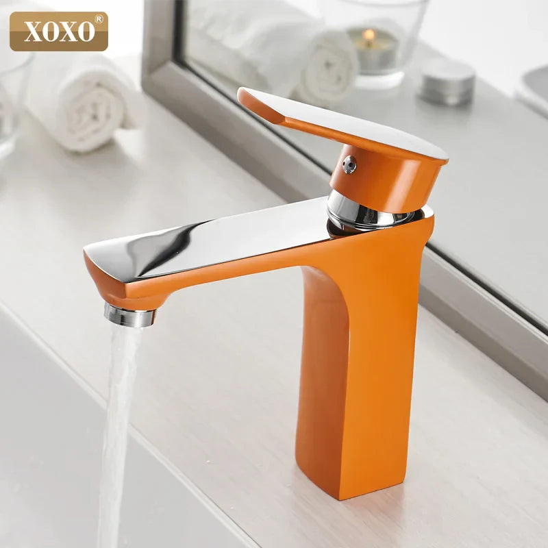 DecorBites™ Green Water Basin Faucet, Single Hole Bathroom Mixer in Fashionable Bronze Style