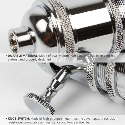 DecorBites™ E27 Industrial Lamp Base Holder Aluminum Retro Pendant Fixture