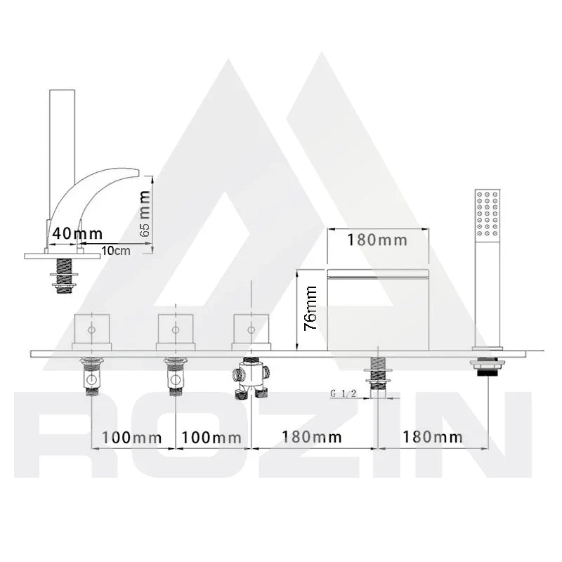 DecorBites™ Black Waterfall LED Bathtub Faucet Set