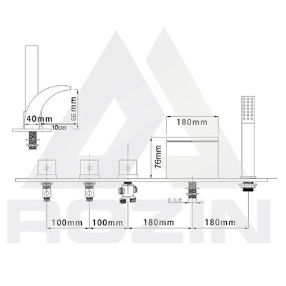 DecorBites™ Black Waterfall LED Bathtub Faucet Set