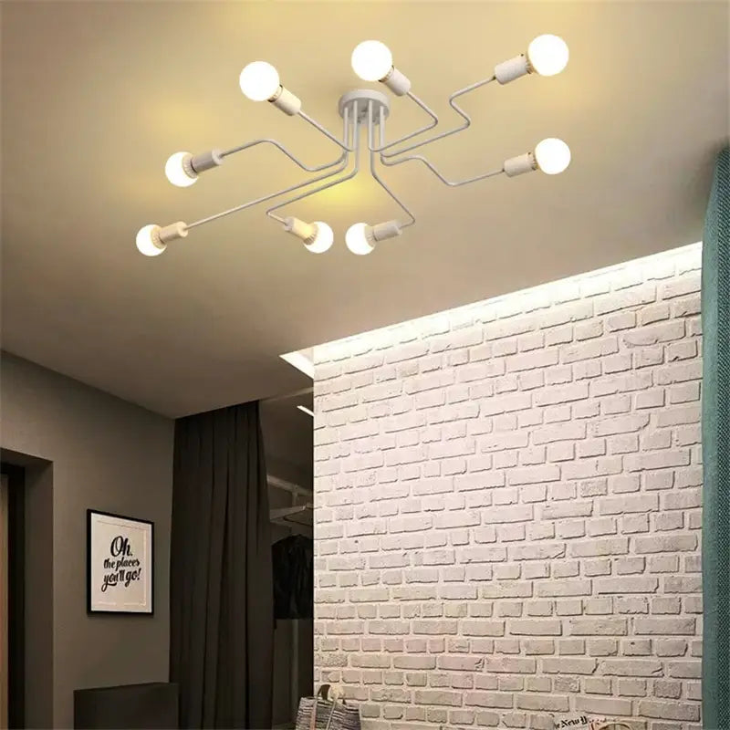 DecorBites™ Retro Industrial Wrought Iron Ceiling Light