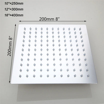 DecorBites™ LED Shower Head Square with Temperature Control 3 Color Lights Ultra Thin