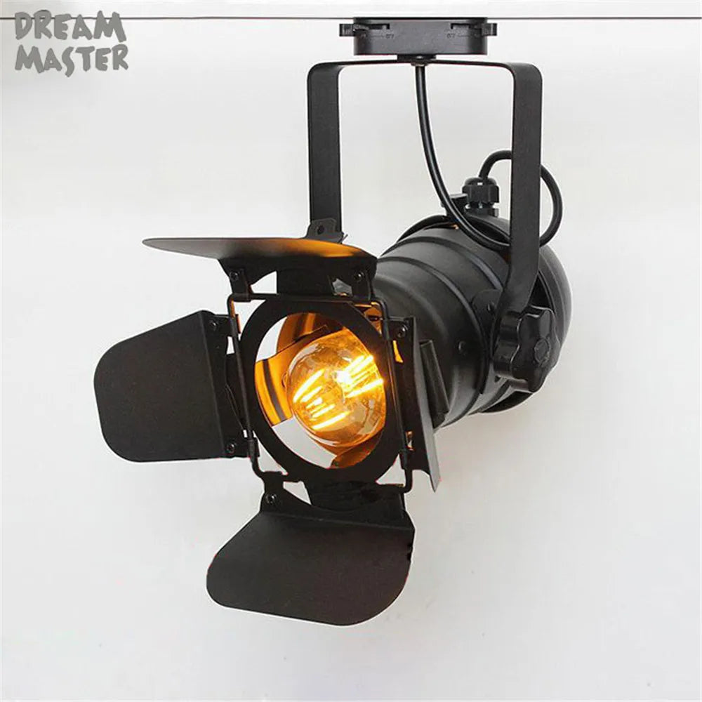 DecorBites™ Industrial Spotlight Rail Light with Barndoor for Clothes Store Lighting