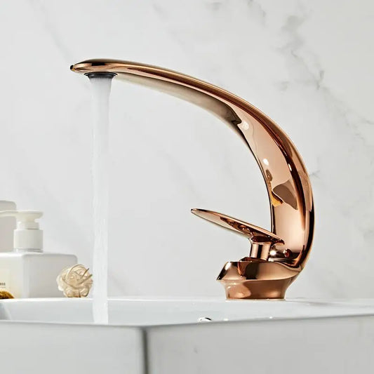 DecorBites™ Basin Faucet: Rose Gold/Black/Gold Bathroom Sink Mixer Tap made of Brass