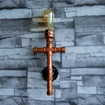 DecorBites™ Industrial Iron Pipe Wall Sconce: Loft Decor, Steampunk Lamp for Living Room