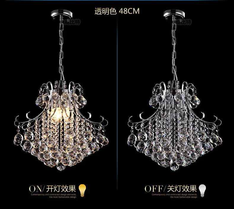 DecorBites™ Crystal Chandelier: Modern Silver/Gold Lustre De Cristal Pendant Light for Living Room