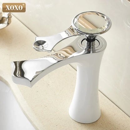 DecorBites™ Diamond Golden Black Basin Faucet Single Handle Bathroom Sink Mixer Tap