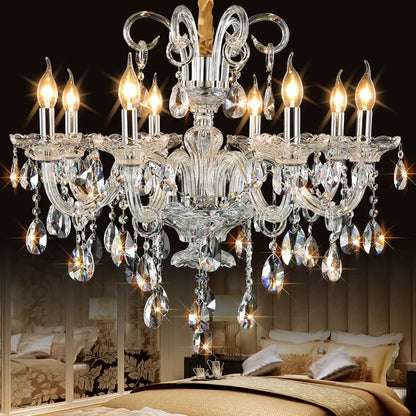 DecorBites™ Crystal Chandelier: Luxury Modern Light Fixture for Living Room - Lustres de Cristal