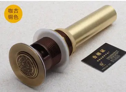 DecorBites™ Brass Bathroom Sink Push-down Pop Up Drain - High Quality Lavatory Faucet Accessories