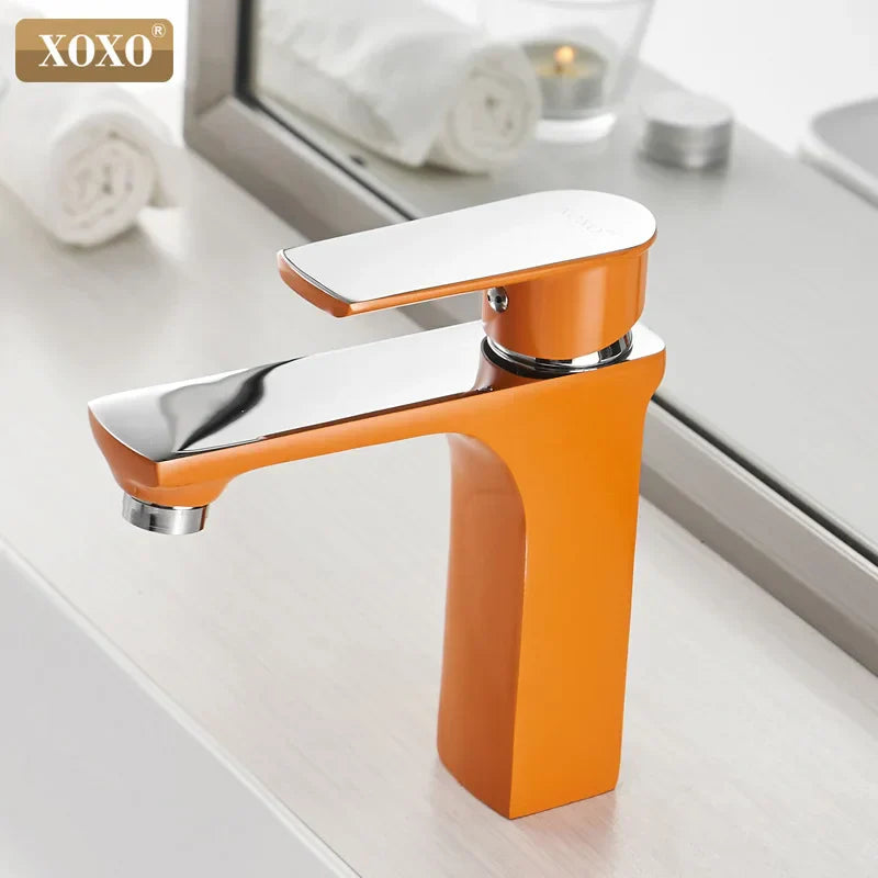 DecorBites™ Green Water Basin Faucet, Single Hole Bathroom Mixer in Fashionable Bronze Style