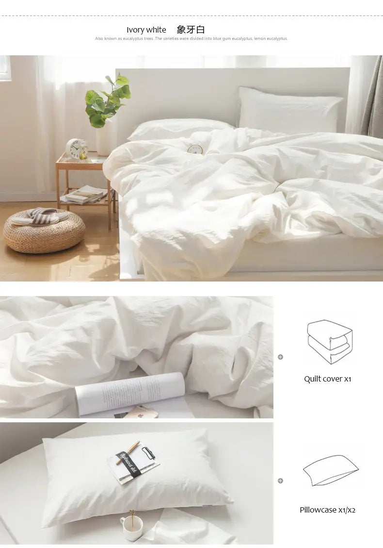 Decorbites™ 100% Baumwoll-Weiße Bettbezug-Set