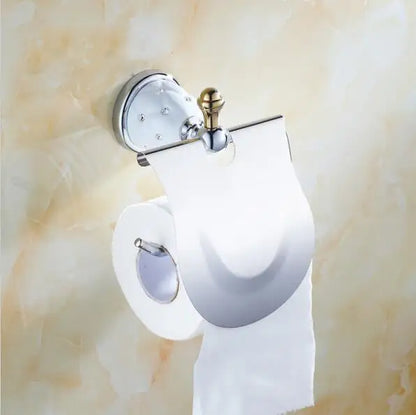 DecorBites™ Bathroom Hardware Set: Toilet Paper, Roll Holder, Brush Holder, Coat Hook