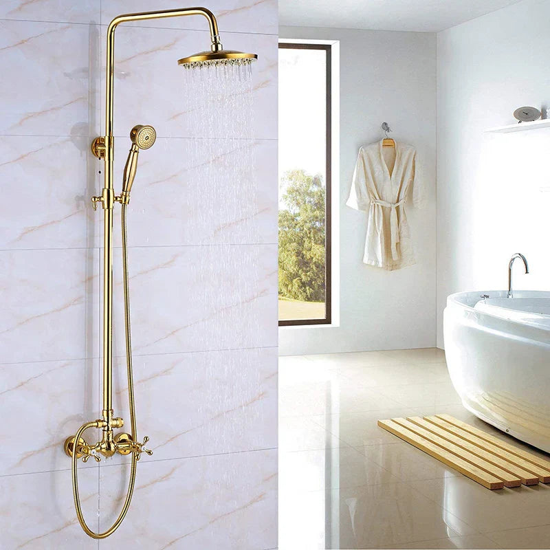 DecorBites™ Dual Handle Wall Mounted Rainfall Shower System with Sliding Bar