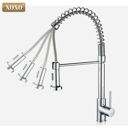 DecorBites™ Brushed Nickel Kitchen Faucet Pull Out Swivel Mixer Tap 1343A-S