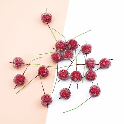 DecorBites™ Foam Cherry Artificial Fruits - Set of 10 Pieces for DIY, Decor, and Gifts