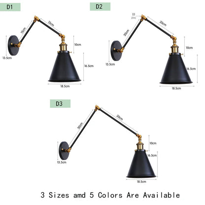 DecorBites™ Iron Loft Retro Wall Lamp Sconce Indoor LED Industrial Black Brass