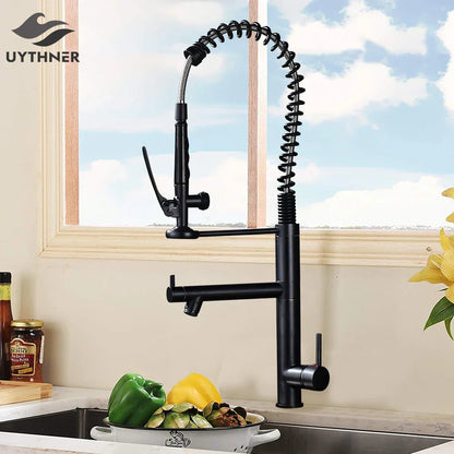 DecorBites™ Black Bronze Kitchen Mixer Faucet with 360 Rotation - Single Handle Sink Tap