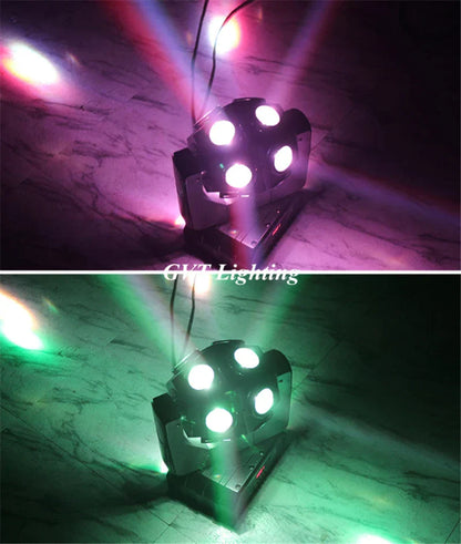 DecorBites™ 12x10W RGBW Unlimited Rotate DJ LED Moving Head Light - حفلات الديسكو، البار، الملهى الليلي