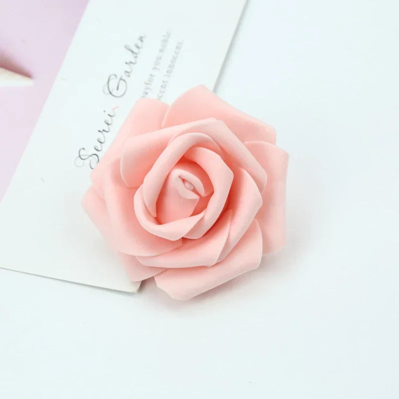 DecorBites™ Foam Roses Flower Wall Home Wedding Decoration Bridal Brooch Handmade Artificial Flowers