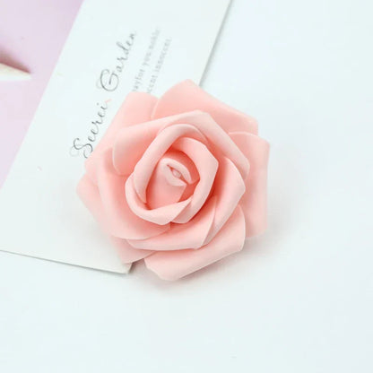 DecorBites™ Foam Roses Flower Wall Home Wedding Decoration Bridal Brooch Handmade Artificial Flowers