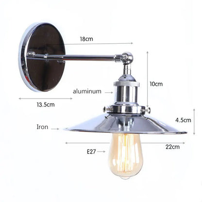 Decorbites™ Industrielle Vintage Wandlampe in Silber/Roségold für Schlafzimmer und Wohnzimmer