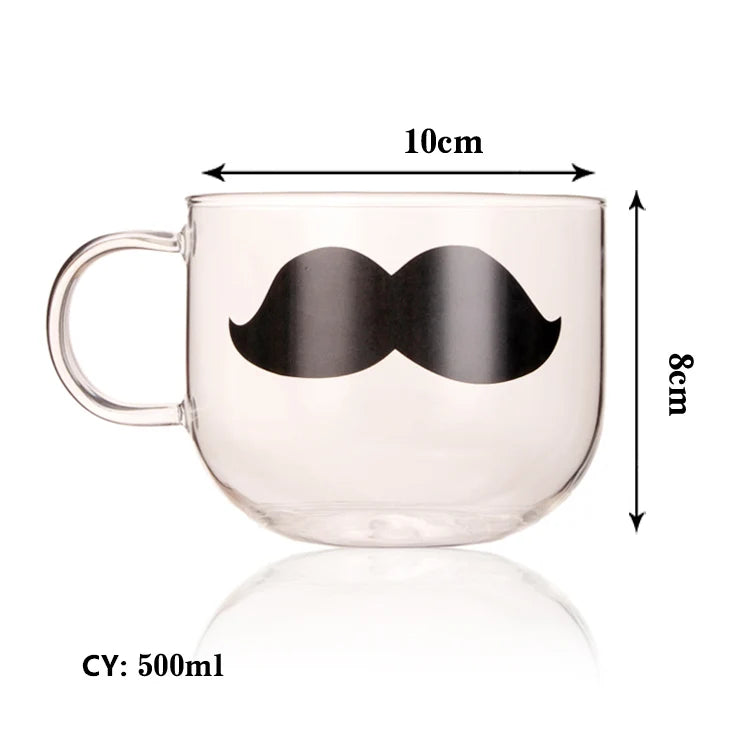 DecorBites™ Glass Coffee Mug 320ml Cute Squirrel Tea Cup Heat Resistant Beer Mug