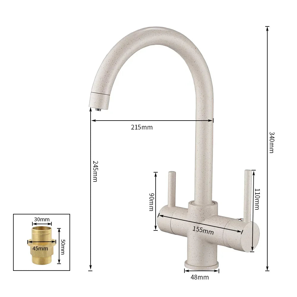 Decorbites™ Trinkwasser-Filterarmatur Küchen-Spülbecken-Mischbatterie für reines, frisches Wasser