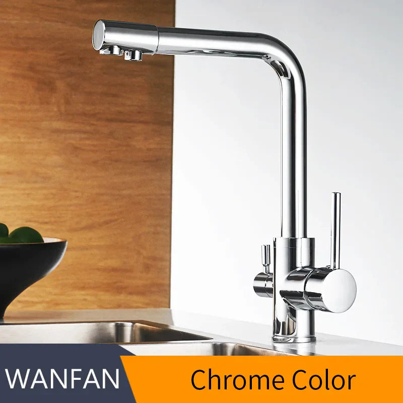 DecorBites™ Kitchen Faucet with Water Purification Features - Deck Mounted 360 Rotation