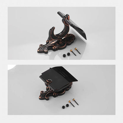 DecorBites™ Black Brass Toilet Paper Holder Wall Mounted Bathroom Accessories Holder Shelf