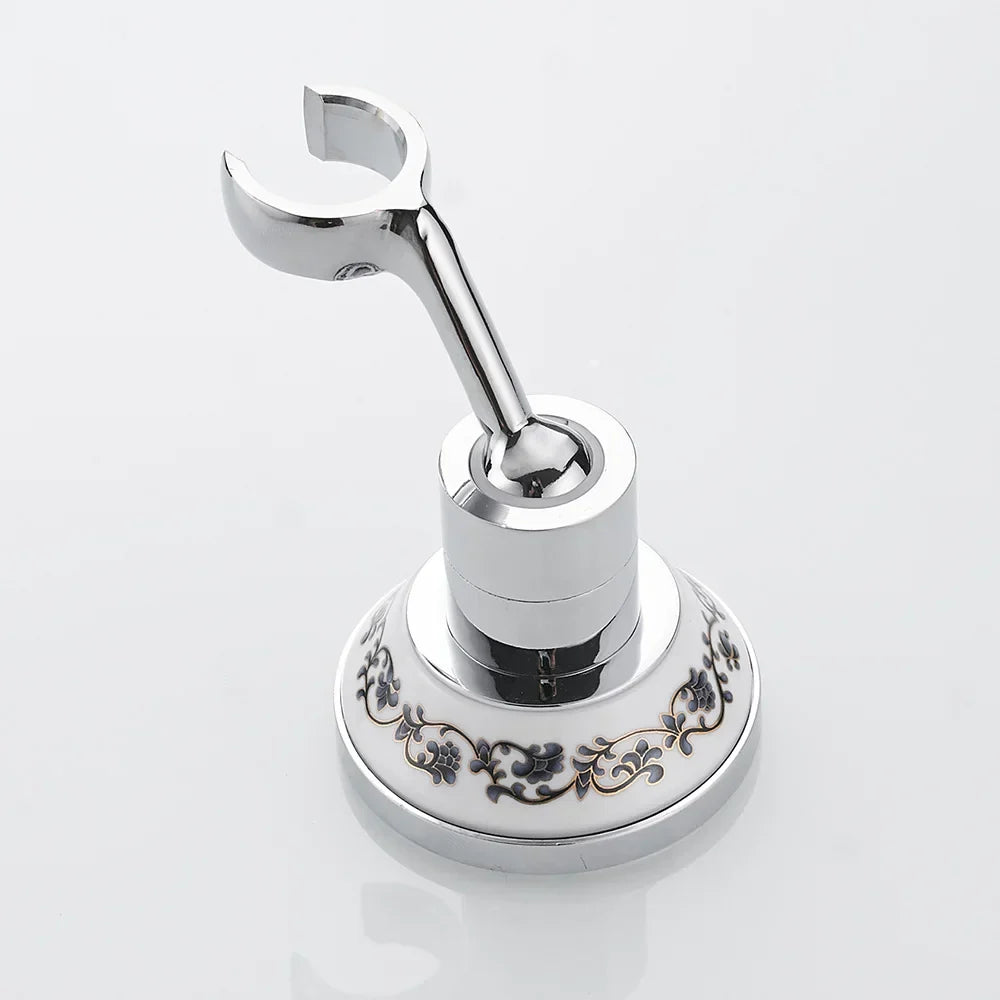 DecorBites™ Gold Brass Swivel Handheld Shower Holder Mounting Bracket for Bathroom Accessories