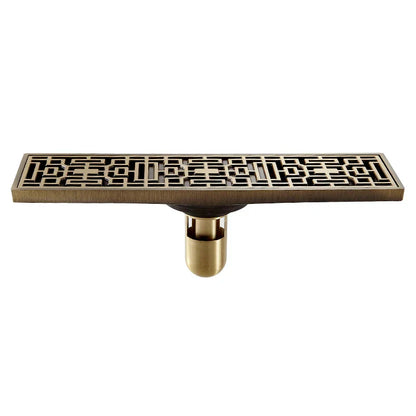 DecorBites™ Euro Antique Brass Art Carved Floor Drain Cover Shower Waste Drainer