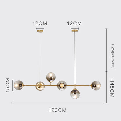 ديكوربايتس™ مصابيح معلقة على شكل كرة زجاجية وقضيب معدني