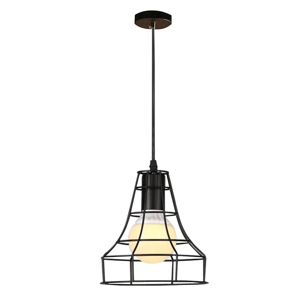 DecorBites™ Black Metal Chandelier with E27 Edison Bulb Socket for Kitchen, Restaurant, Cafe