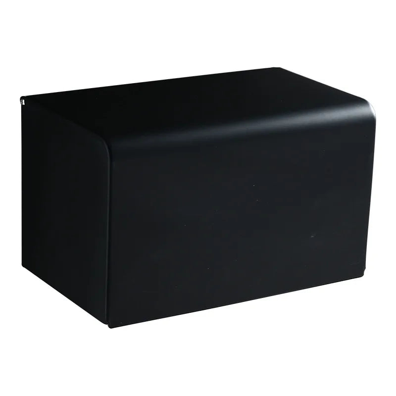 DecorBites™ Black Aluminum Bathroom Paper Holder: Elegant Tissue Box Rack & Toilet Paper Holder
