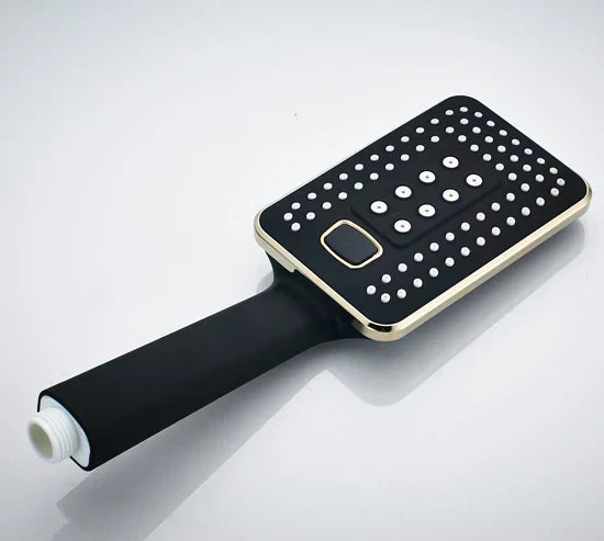 DecorBites™ Black Rainfall Shower Head with Handshower - Over-head Shower Sprayer