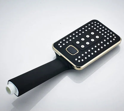 DecorBites™ Black Rainfall Shower Head with Handshower - Over-head Shower Sprayer