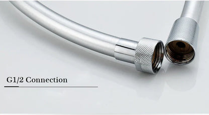 DecorBites™ High Pressure PVC Shower Hose with Handheld Head - Silver & Golden Smooth Design