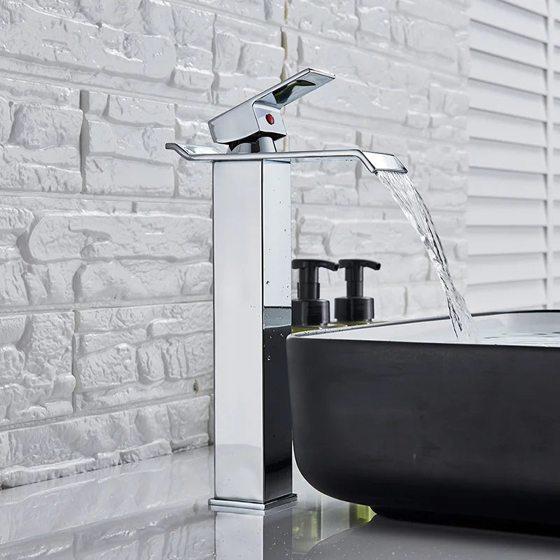 DecorBites™ Gold Basin Faucet Single Level Mixer Tap Hot Cold Water Bathroom Sink Tap