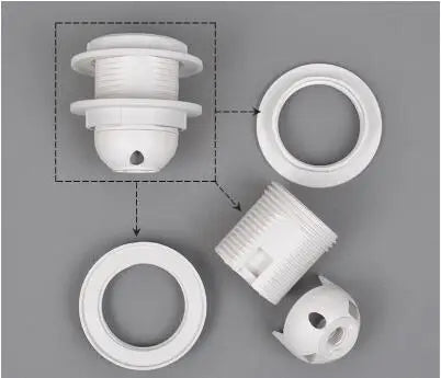 DecorBites™ E27 Lamp Bulb Holder Fitting, Black/White, 110v-220v Lighting Accessory