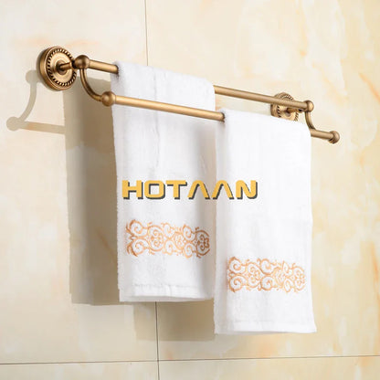 رف مناشف مزدوج من DecorBites™ مصنوع من النحاس العتيق - نحاس صلب، 30-60 سم