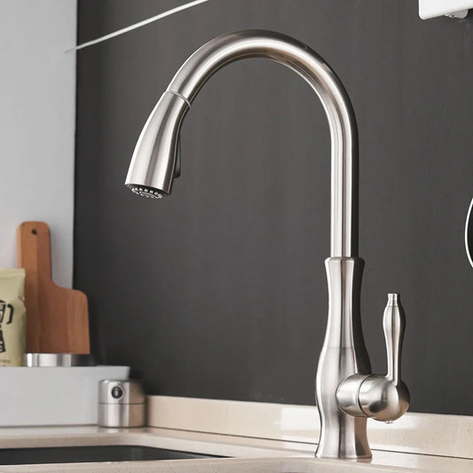 DecorBites™ Black Single Handle Pull Out Kitchen Faucet - Swivel 360° Water Mixer Tap