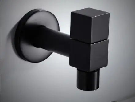 صنبور زاوية حمام نحاسي من DecorBites™، صنبور خلاط خارجي بارد واحد، لون أسود زيتي