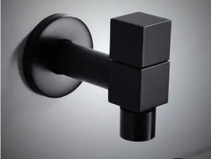 صنبور زاوية حمام نحاسي من DecorBites™، صنبور خلاط خارجي بارد واحد، لون أسود زيتي