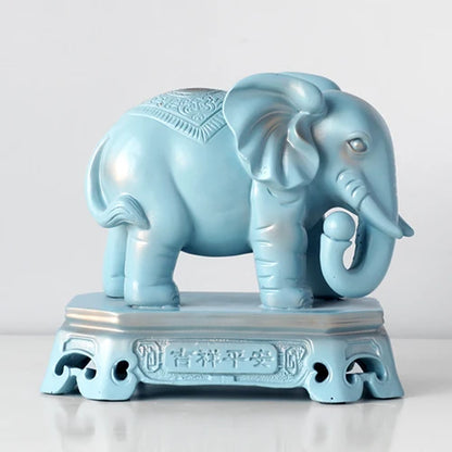 DecorBites™ Elephant Couple Resin Statue for Living Room Office Tabletop Ornament