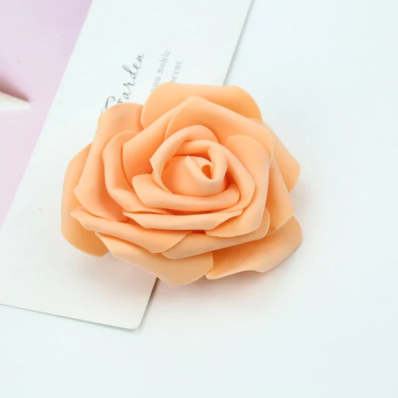 DecorBites™ Foam Roses Flower Wall Home Wedding Decoration Bridal Brooch Handmade Artificial Flowers